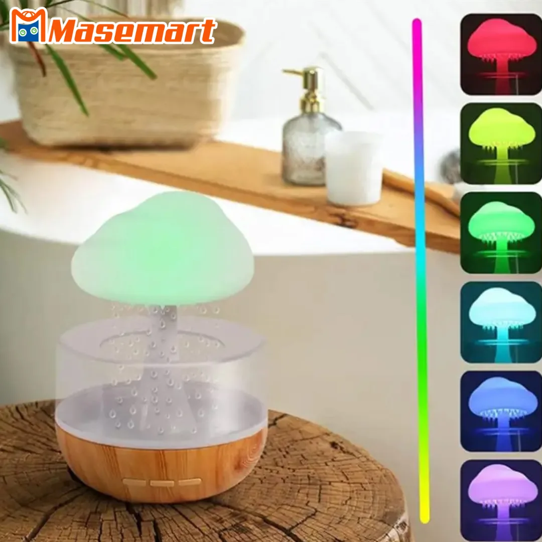 Rechargeable Rain Cloud Humidifier Mushroom Lamp